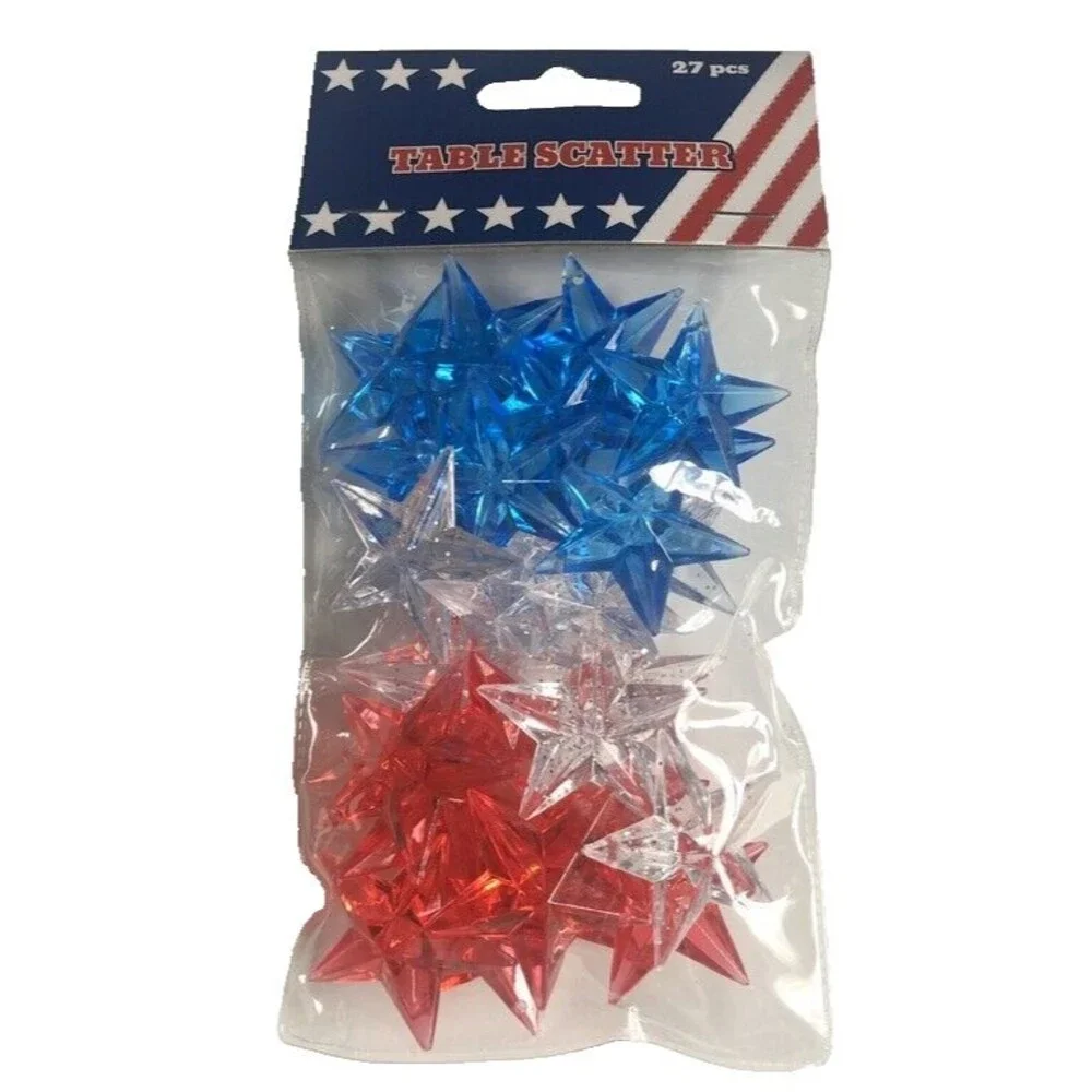 2X Red White Blue July 4th Table Scatter Bowl Filler Patriotic Stars America
